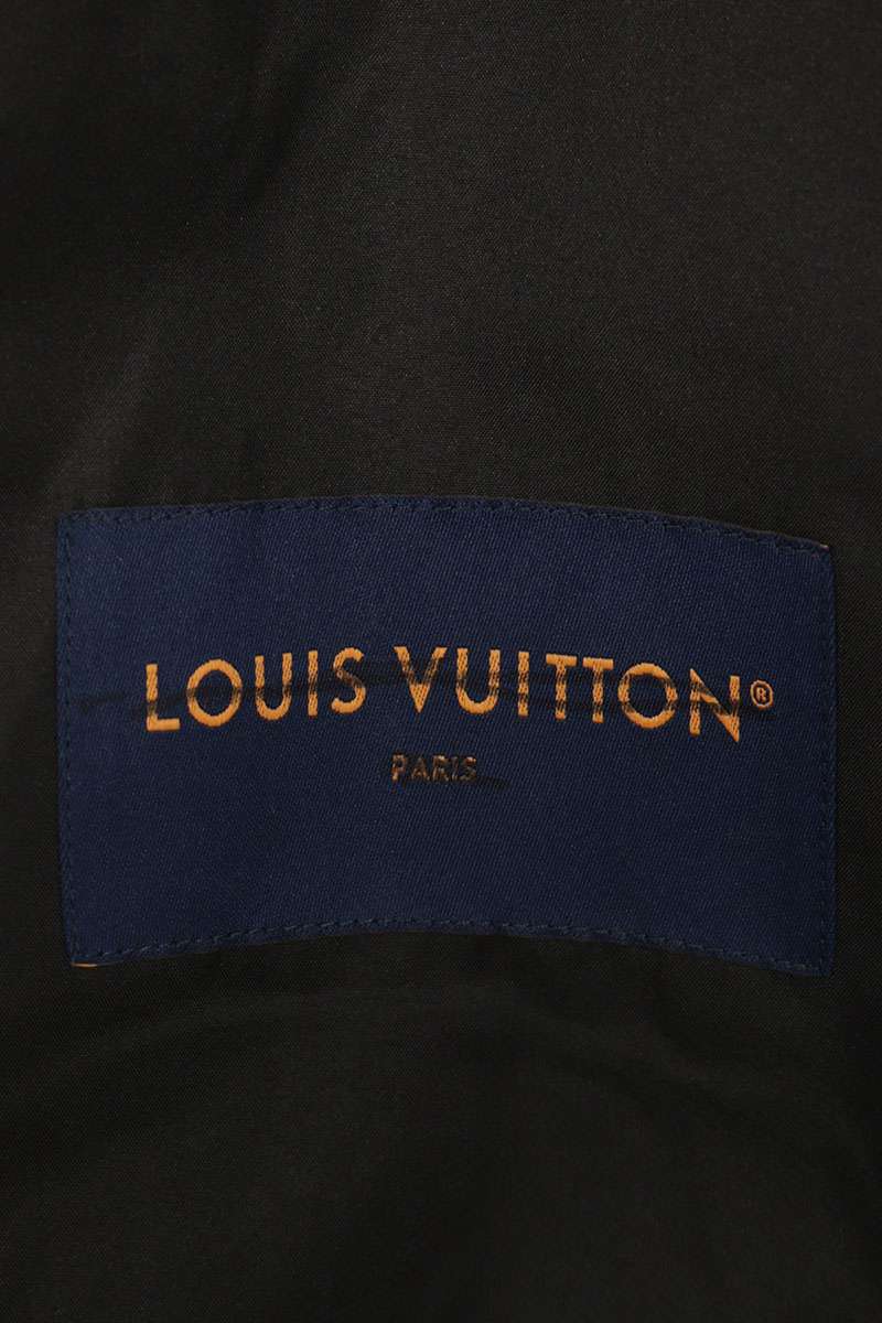 LOUISVUITTON 23SS Patch Zip Nylon Jacket Black Size 54