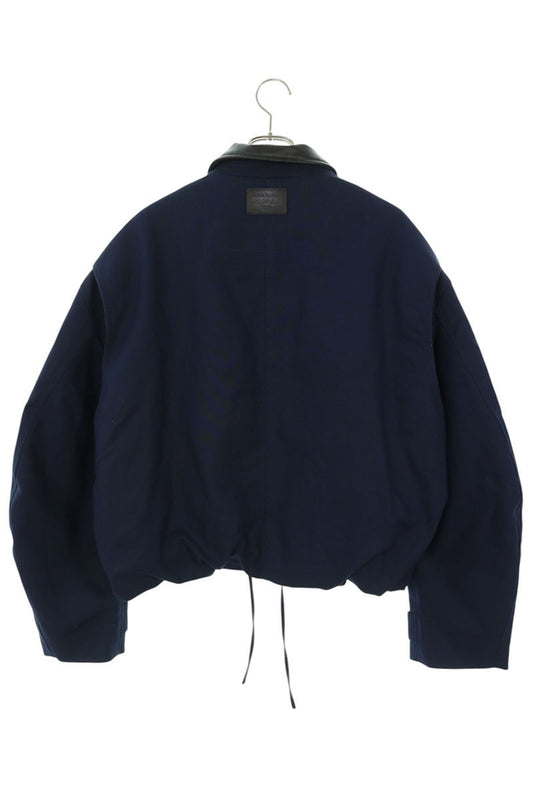 ACNE STUDIOS Leather Collar Double Layer Jacket Navy Size 50
