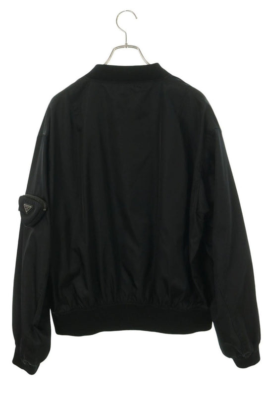 PRADA 22SS Re-Nylon Bomber Jacket Black Size L
