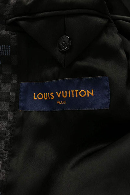 LOUISVUITTON 23SS Damier Zip Jacket Black Size 46