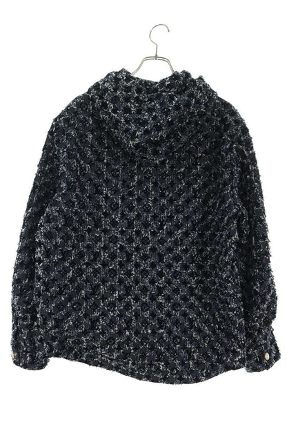 LOUISVUITTON Flocked Monogram Denim Jacket Blue Size 46