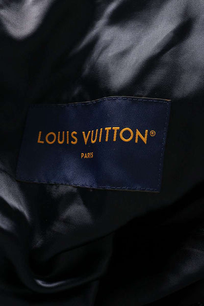 LOUISVUITTON Flocked Monogram Denim Jacket Blue Size 46