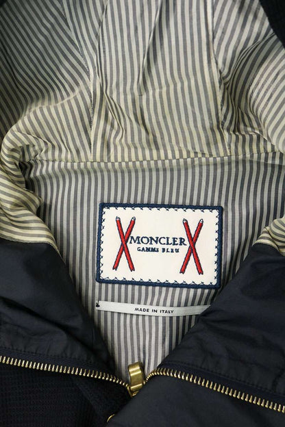 MONCLER Gamme Bleu Logo Patch Hooded Wool Jacket Navy Size 1