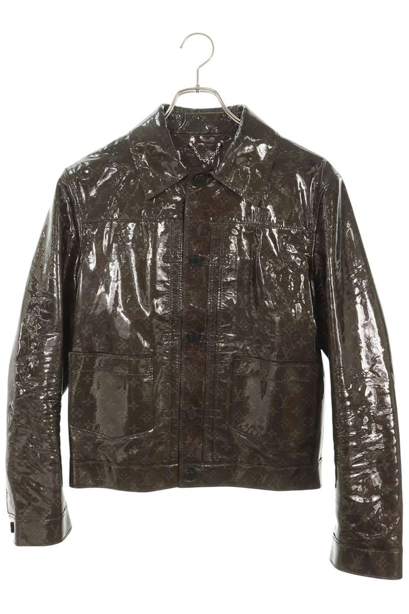 LOUISVUITTON Monogram Eclipse Glaze Jacket Brown Size 46