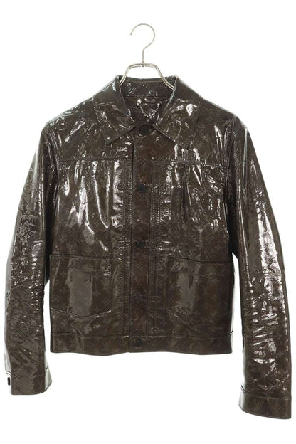LOUISVUITTON Monogram Eclipse Glaze Jacket Brown Size 46