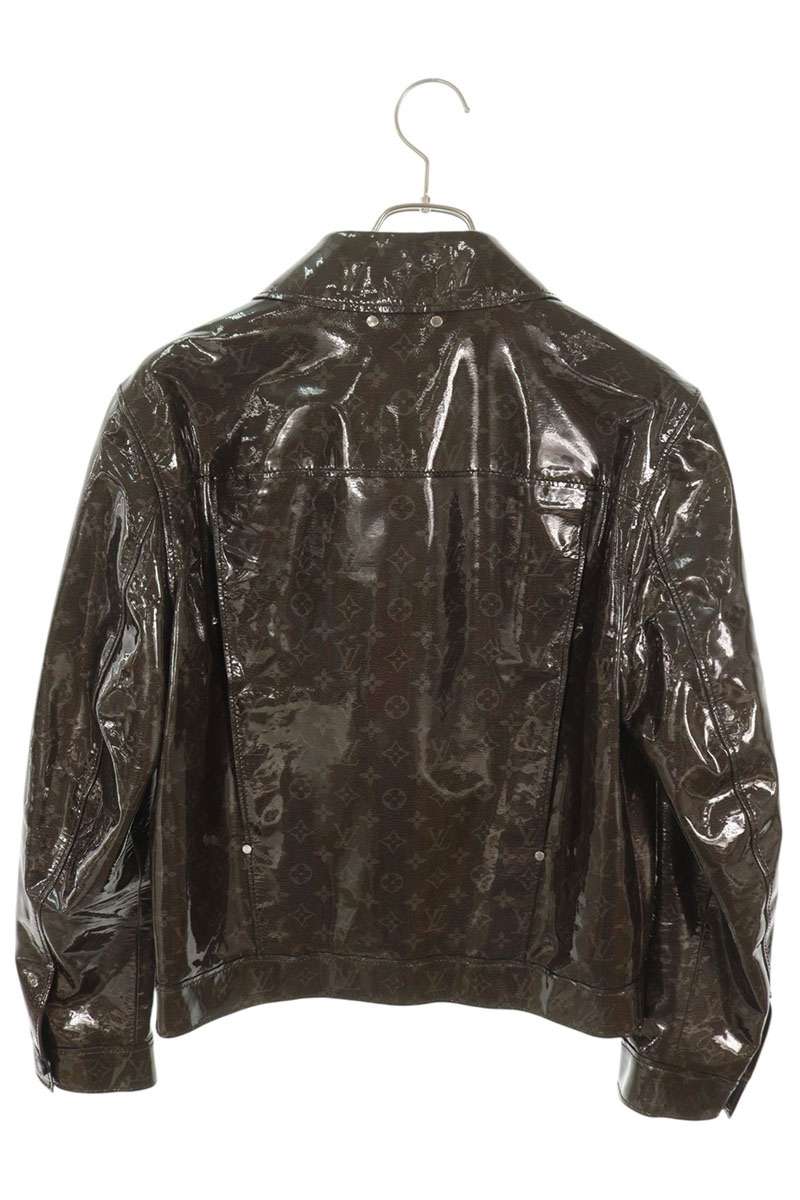 LOUISVUITTON Monogram Eclipse Glaze Jacket Brown Size 46