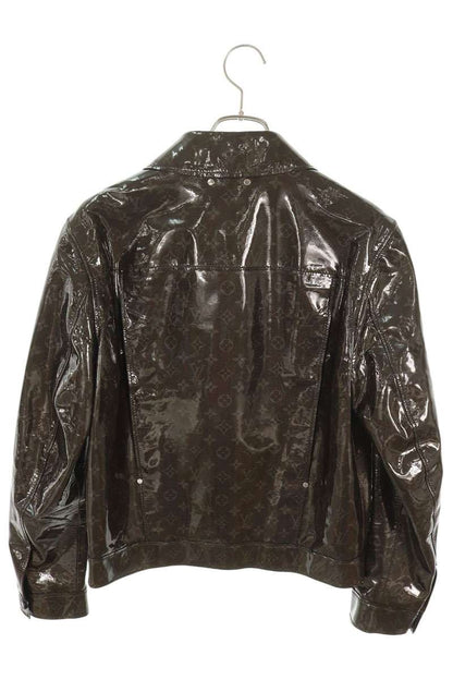 LOUISVUITTON Monogram Eclipse Glaze Jacket Brown Size 46