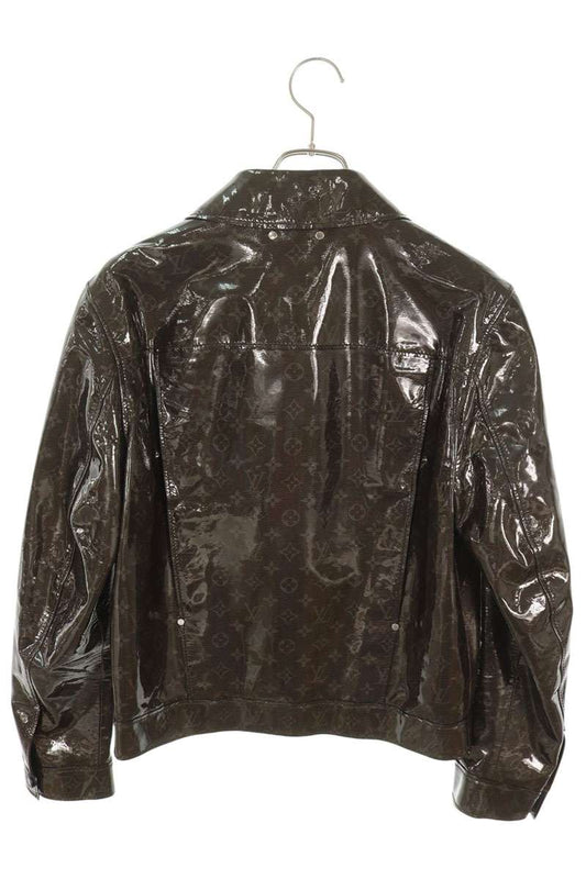 LOUISVUITTON Monogram Eclipse Glaze Jacket Brown Size 46
