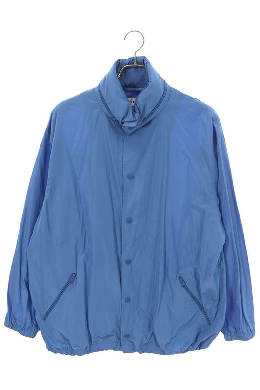 BALENCIAGA Back Logo Nylon Coach Jacket Blue Size 34