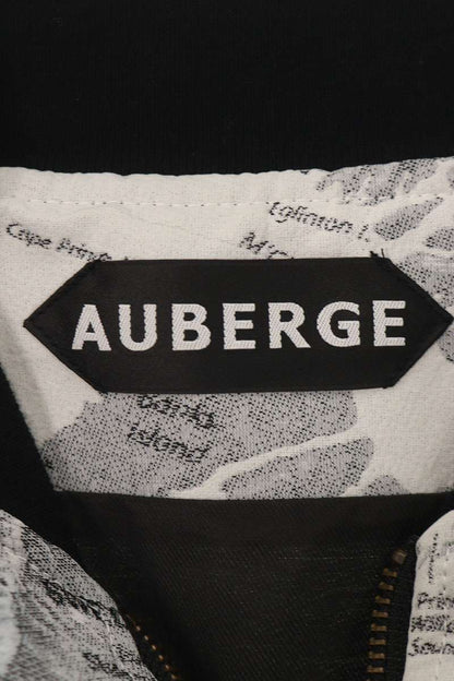 AUBERGE World Map Print Bomber Jacket White Size 42