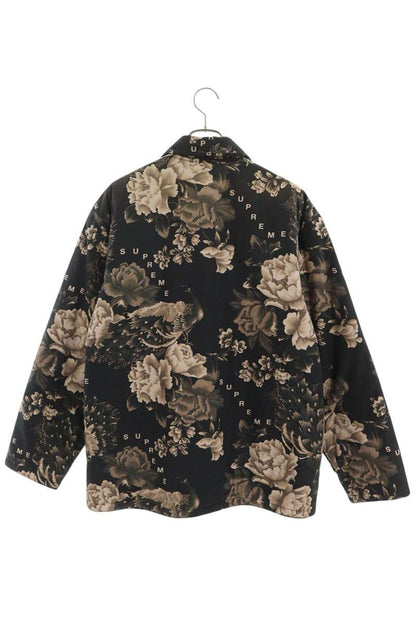 SUPREME Peacock Flower Print Quilted Jacket Black Size L