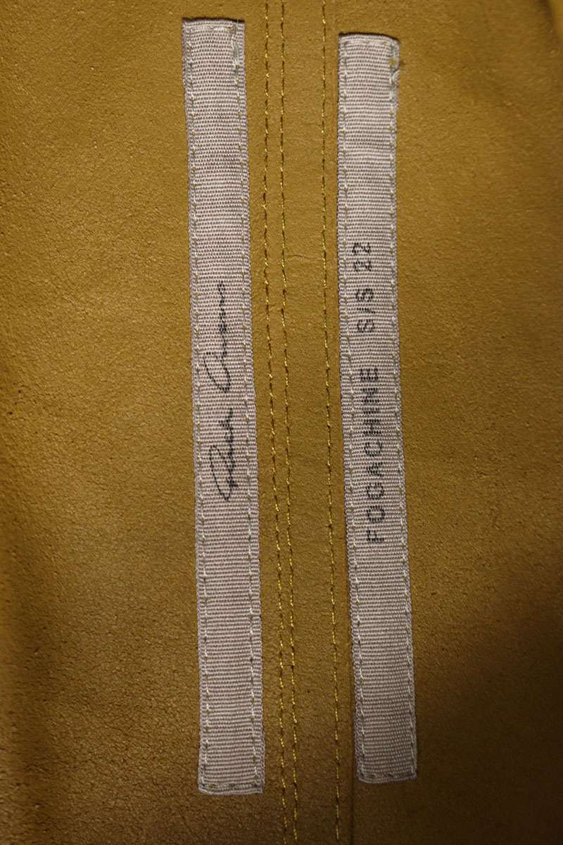 Rick Owens 22SS Calf Leather Back Belt Jacket Yellow Size 48