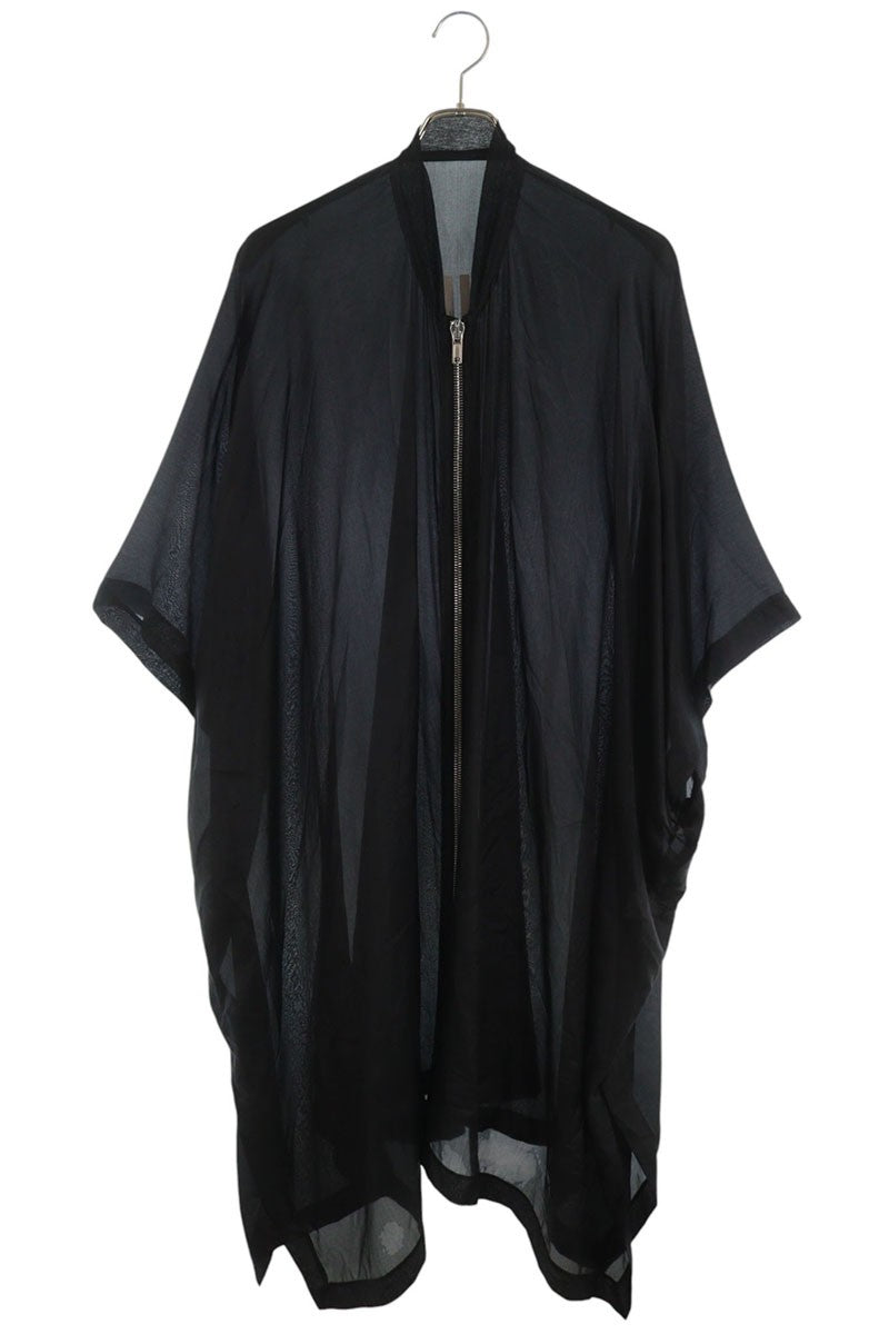 Rick Owens 24SS Poncho Silk Coat Black Size UNI
