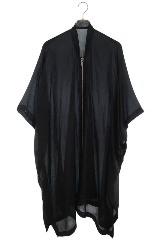 Rick Owens 24SS Poncho Silk Coat Black Size UNI