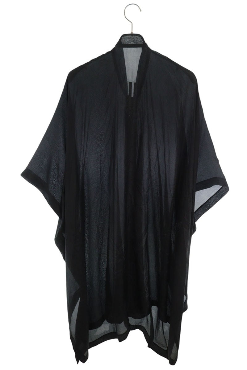 Rick Owens 24SS Poncho Silk Coat Black Size UNI