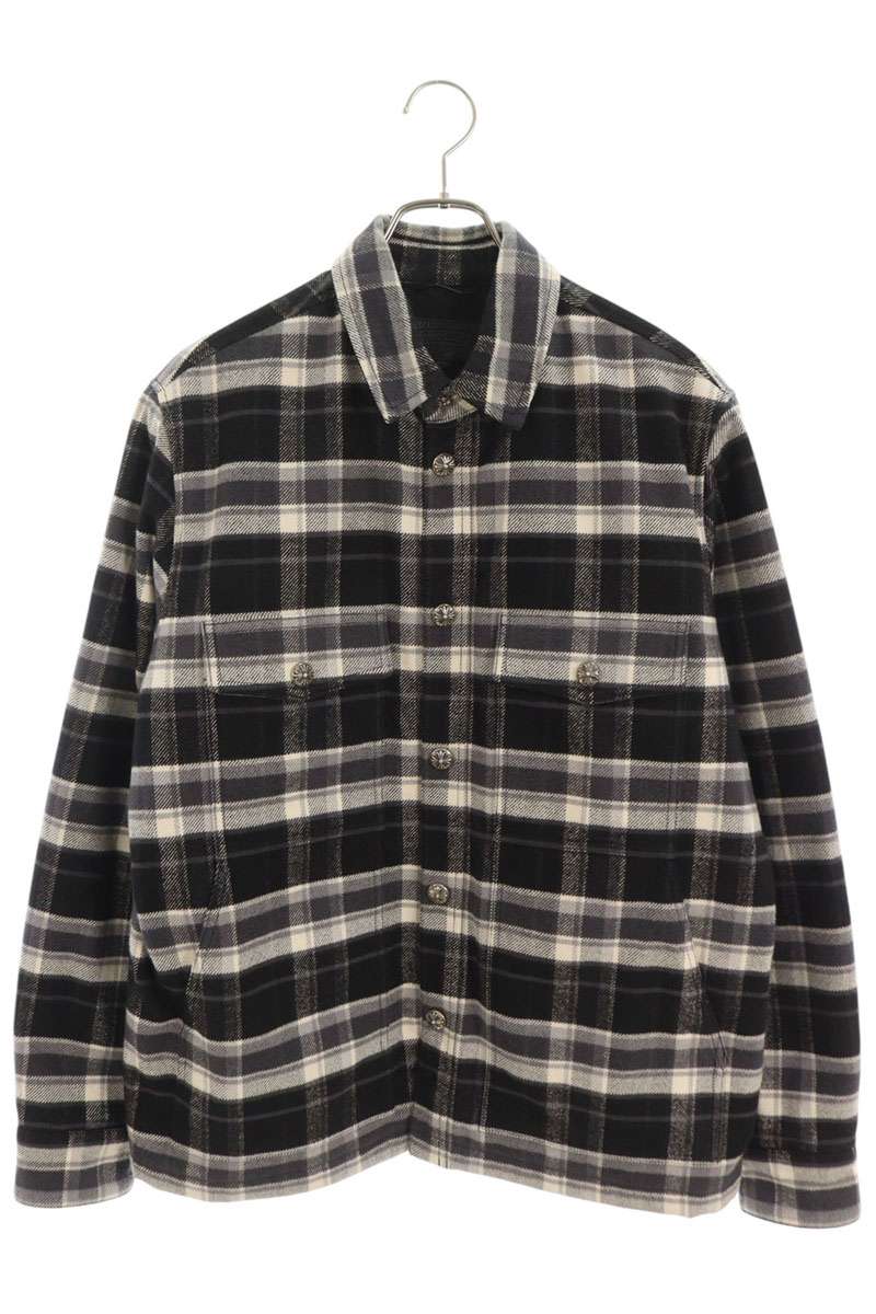 Chrome Hearts WORK DOG Plaid Cross Ball Shirt Jacket Size M