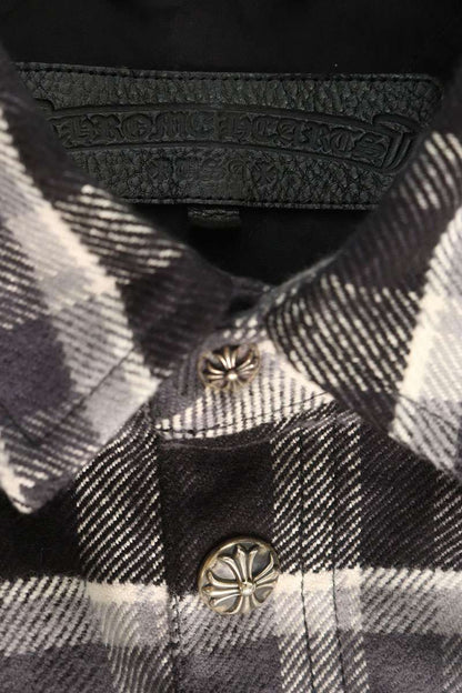 Chrome Hearts WORK DOG Plaid Cross Ball Shirt Jacket Size M
