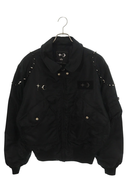 THUG CLUB Studded Military Blouson Black/Silver Size L