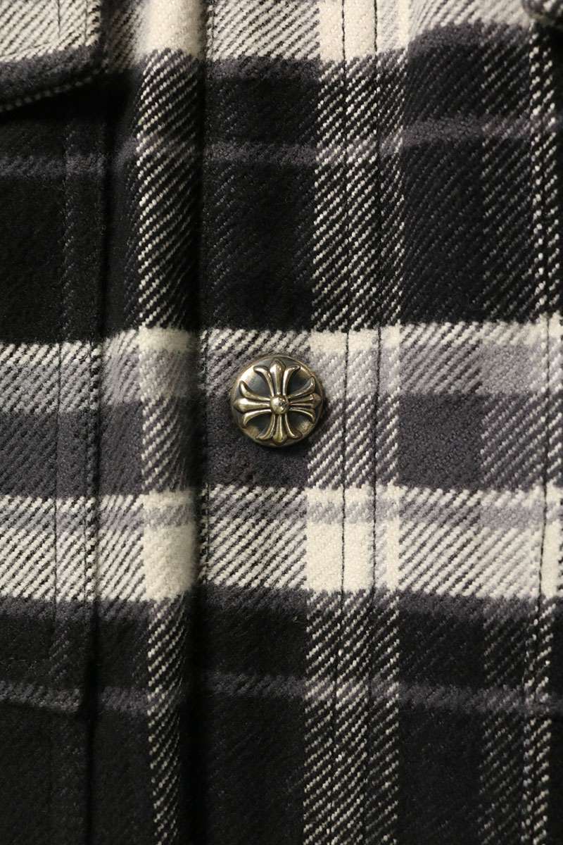 Chrome Hearts WORK DOG Check Cross Ball Button Jacket Size M