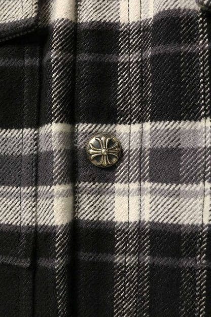 Chrome Hearts WORK DOG Check Cross Ball Button Jacket Size M