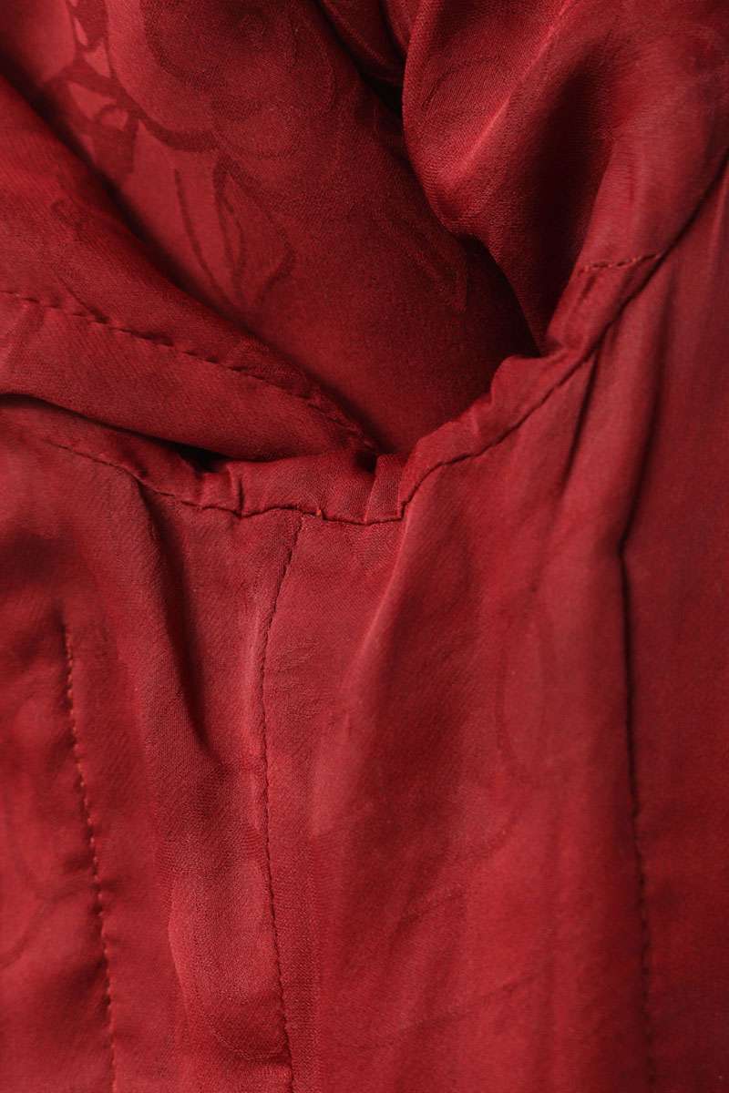 CHANEL P39769V28361 Red Tweed No-collar Jacket Size 38