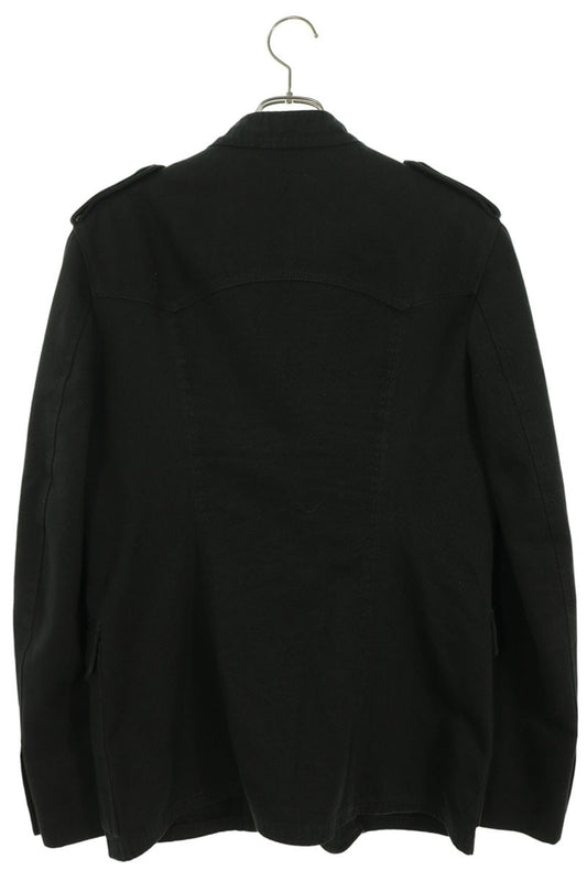 GUCCI Cotton Epaulet Military Jacket Black Size 50
