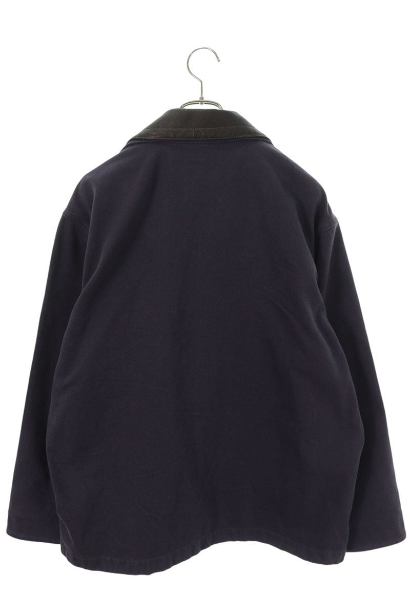 miumiu Garment Dyed Leather Lapel Jacket Size 44