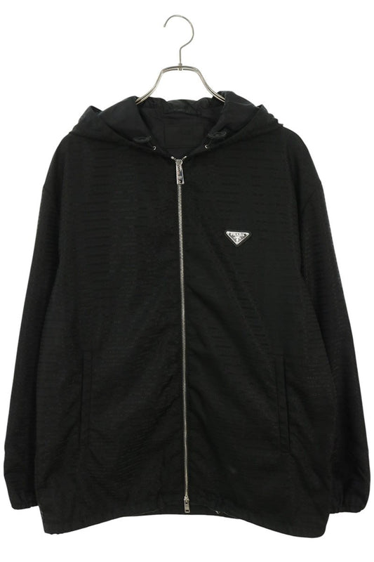 PRADA SGC057 Re-Nylon Triangle Plate Blouson Black Size XS