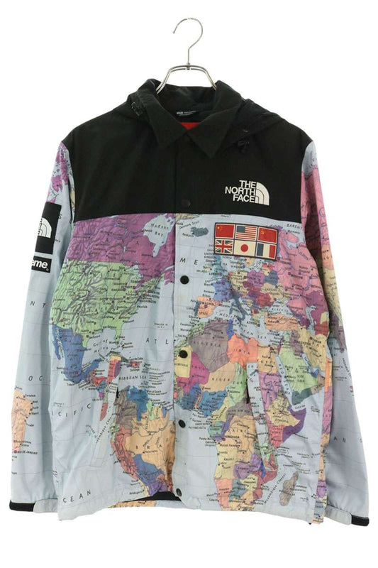 THE NORTH FACE x SUPREME 14SS Expedition Coaches Jacket MAP Blue Size M