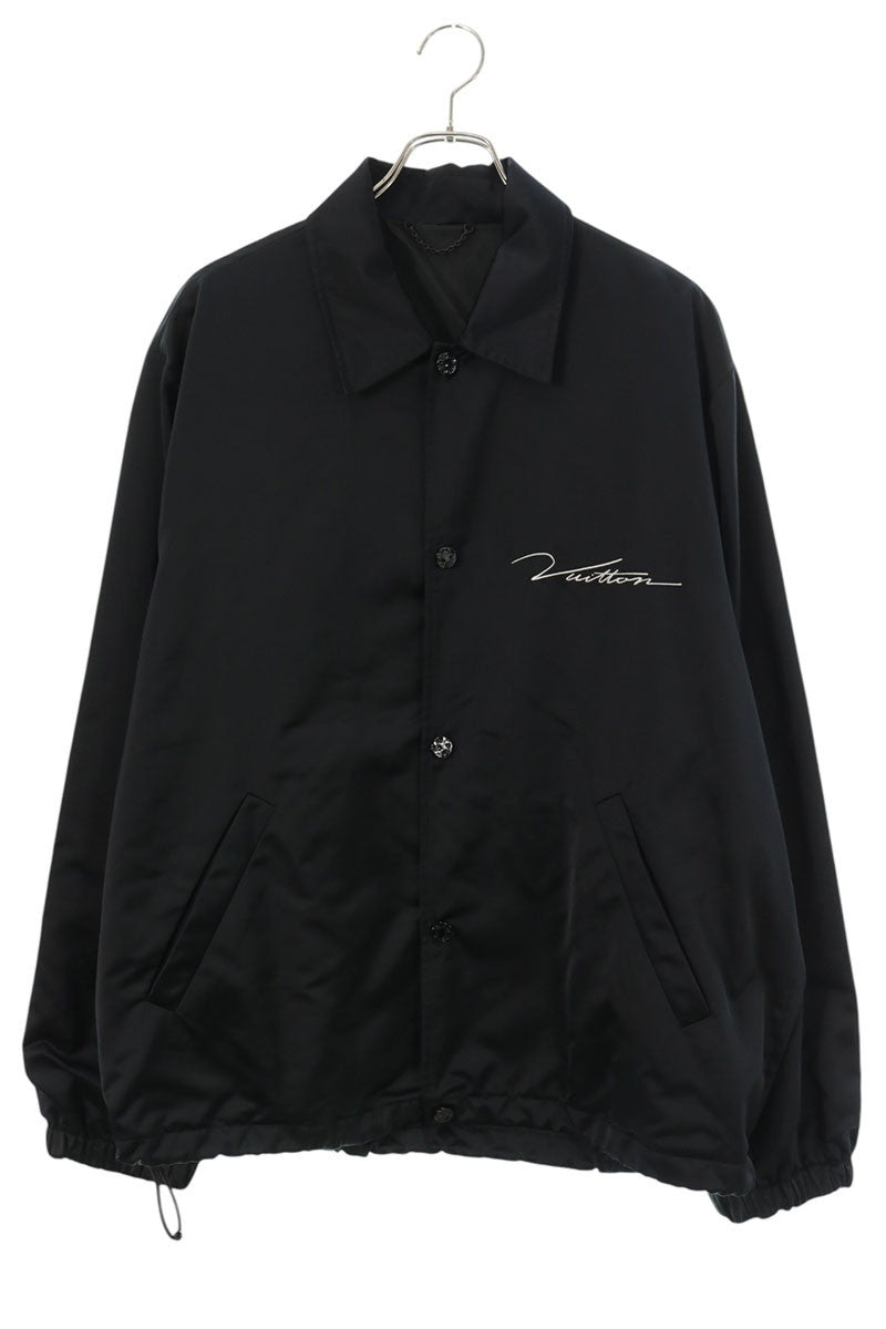 LOUISVUITTON 23AW Logo Print Nylon Jacket Black Size 52