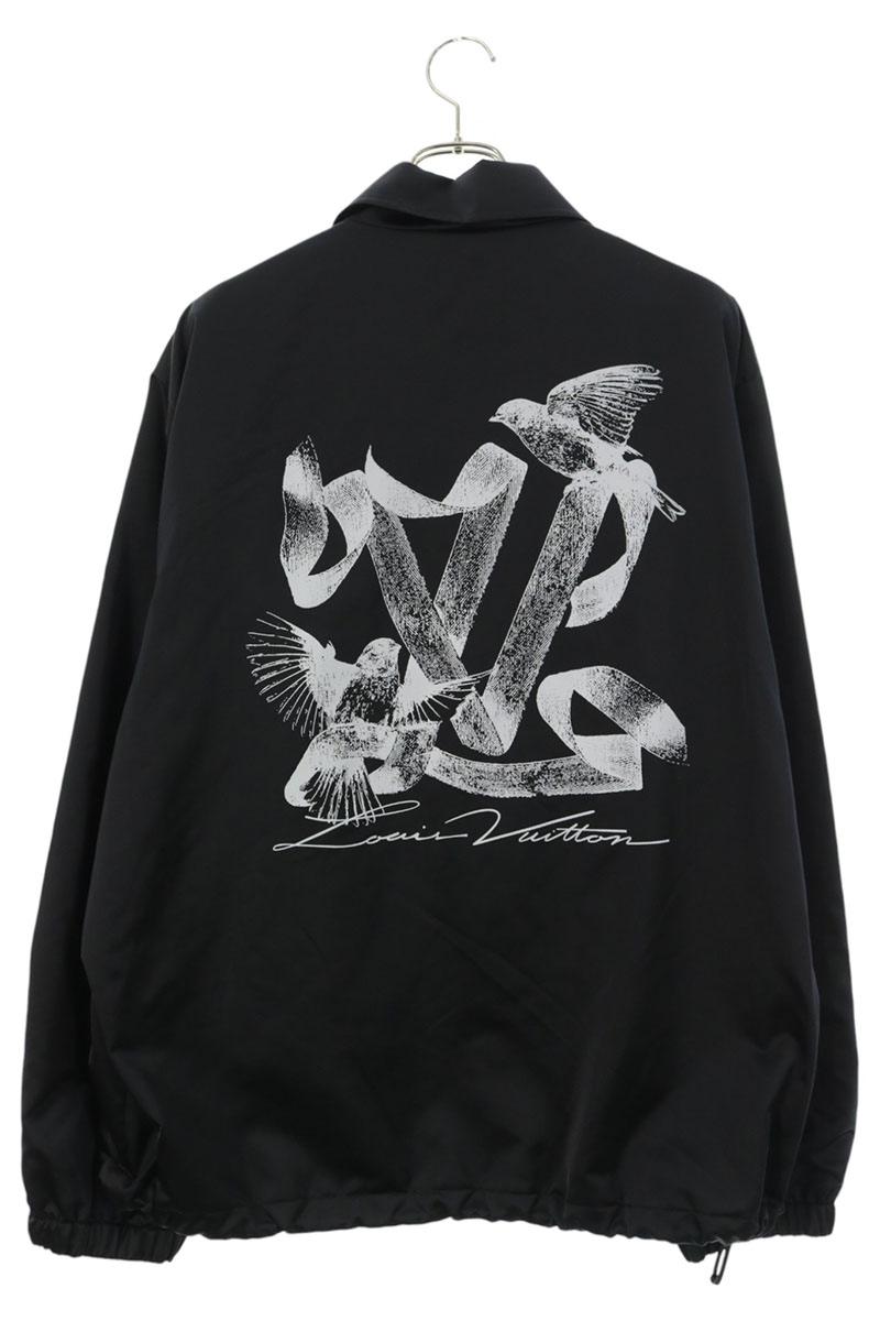 LOUISVUITTON 23AW Logo Print Nylon Jacket Black Size 52