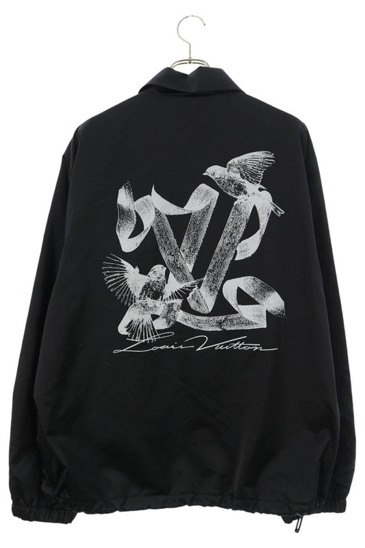 LOUISVUITTON 23AW Logo Print Nylon Jacket Black Size 52