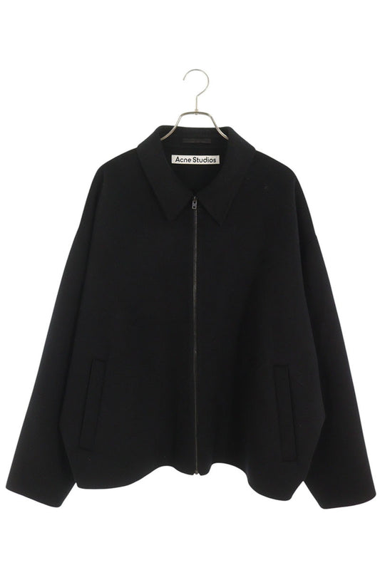 ACNE STUDIOS Wool Zip-Up Blouson Jacket Black Size 52