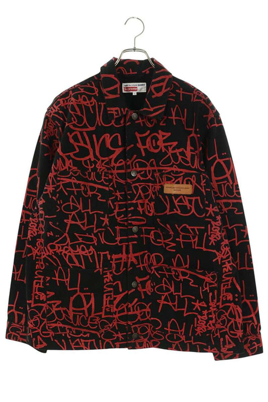 SUPREME x CDG SHIRT AW18 Printed Canvas Chore Jacket Size L