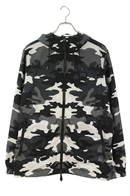 Burberry Black White Camouflage Print Jacket Size S