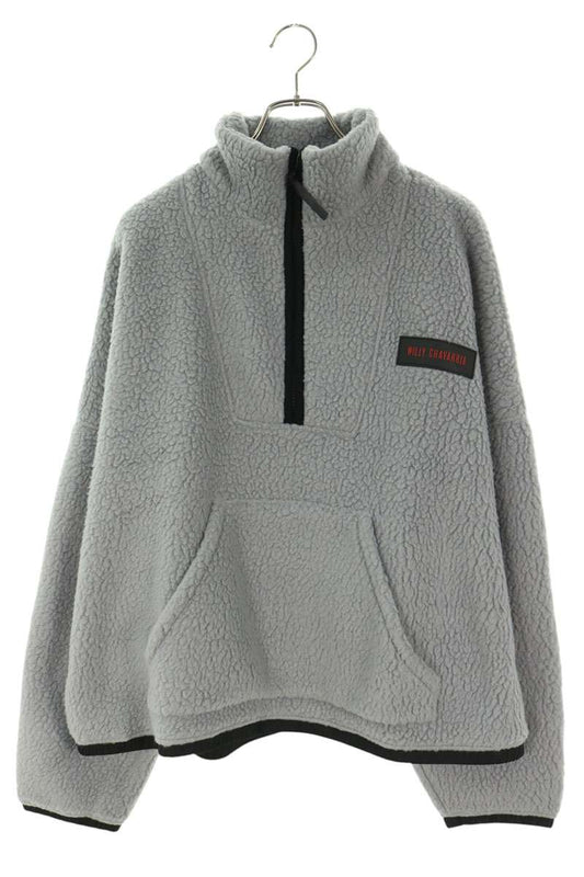 WILLY CHAVARRIA Grey BOMBER HALF ZIP Fleece Jacket Size L