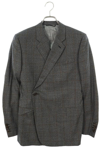 DIOR Wool Oblique Check Lined Jacket Gray Size 42R
