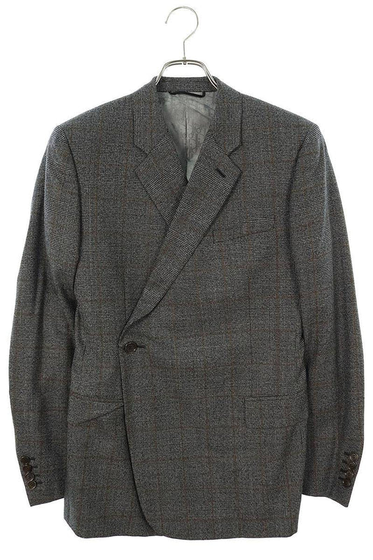 DIOR Wool Oblique Check Lined Jacket Gray Size 42R
