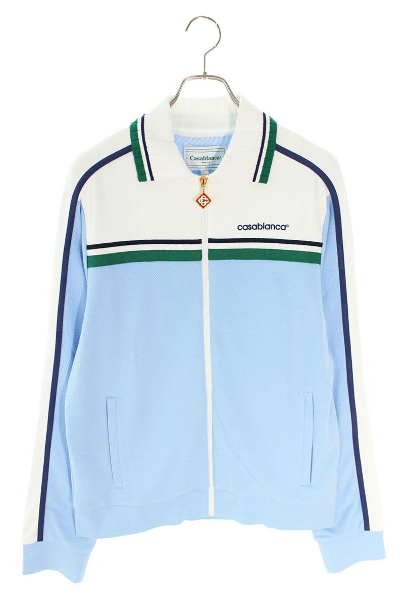 CASABLANCA Logo Embroidered Color Block Zip Jacket Size M