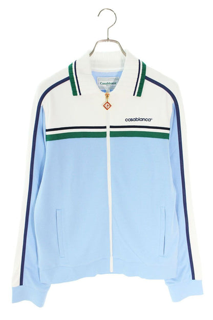 CASABLANCA Logo Embroidered Color Block Zip Jacket Size M