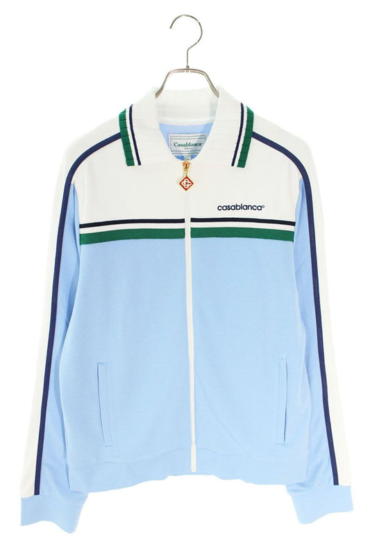 CASABLANCA Logo Embroidered Color Block Zip Jacket Size M