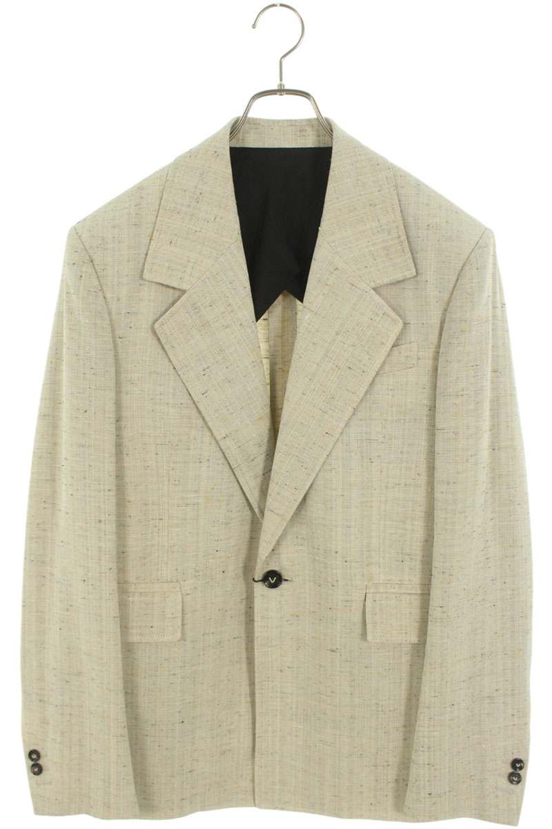 BOTTEGA VENETA Silk Blend 1-Button Blazer Beige Size 44