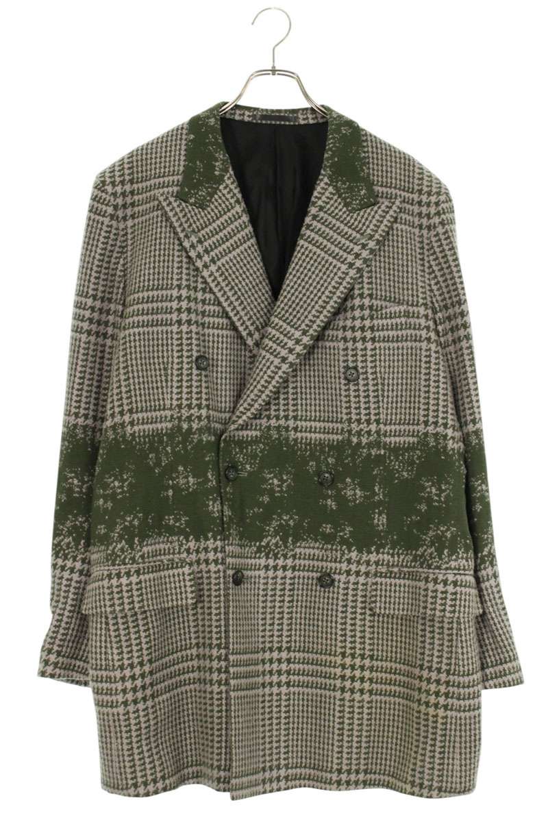 D.Nart.Ampta 23AW Wool Double Jacket Gray/Green Size XXL