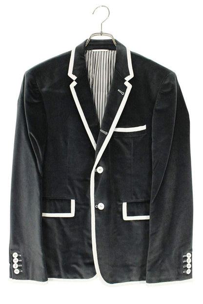 THOM BROWNE 2-Button Velour Jacket Gray Size 2
