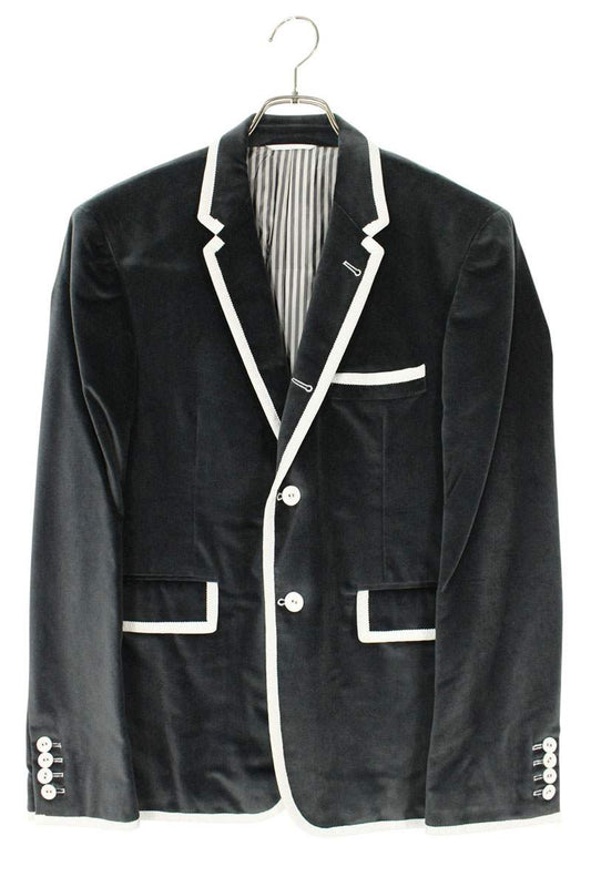 THOM BROWNE 2-Button Velour Jacket Gray Size 2
