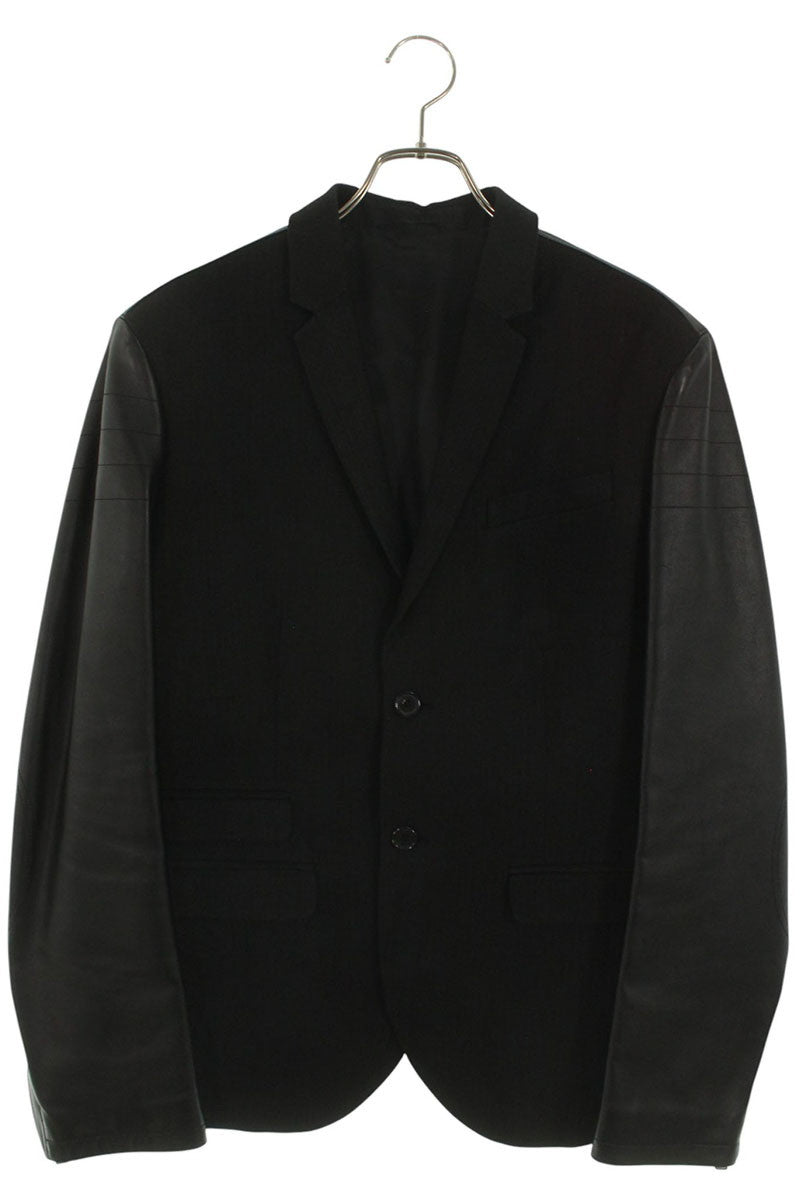 Neil Barrett Leather Sleeve Tailored Jacket Black Size M