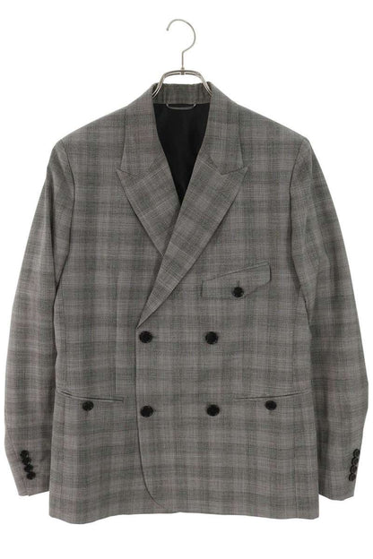 DIOR Glen Plaid Peaked Lapel Double-Breasted Jacket Size M