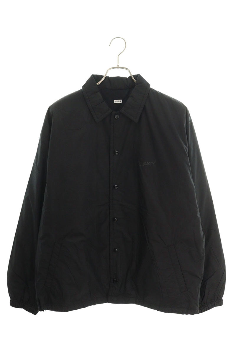 SEQUEL Black Back Print Coach Jacket Size L