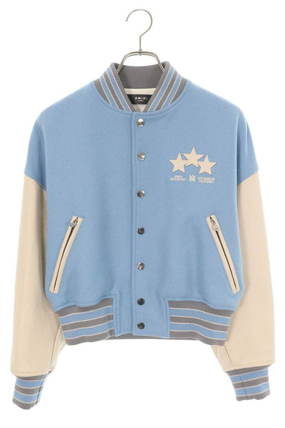 AMIRI Varsity Star Patch Jacket Light Blue Multi Size XS
