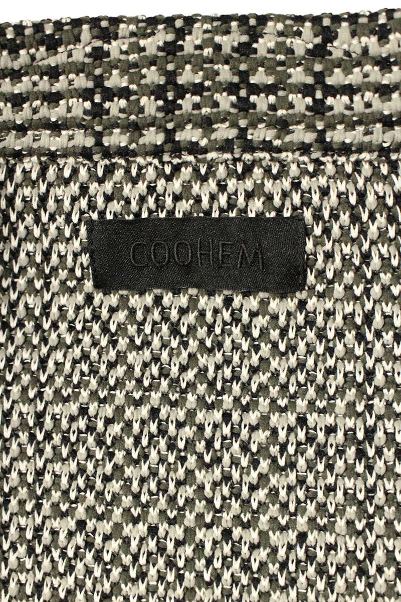 Coohem Knit Tweed Notched Lapel Jacket Black Gray Size L